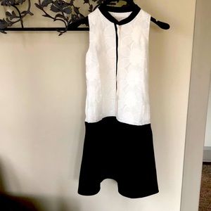 LOFT cream and black dress